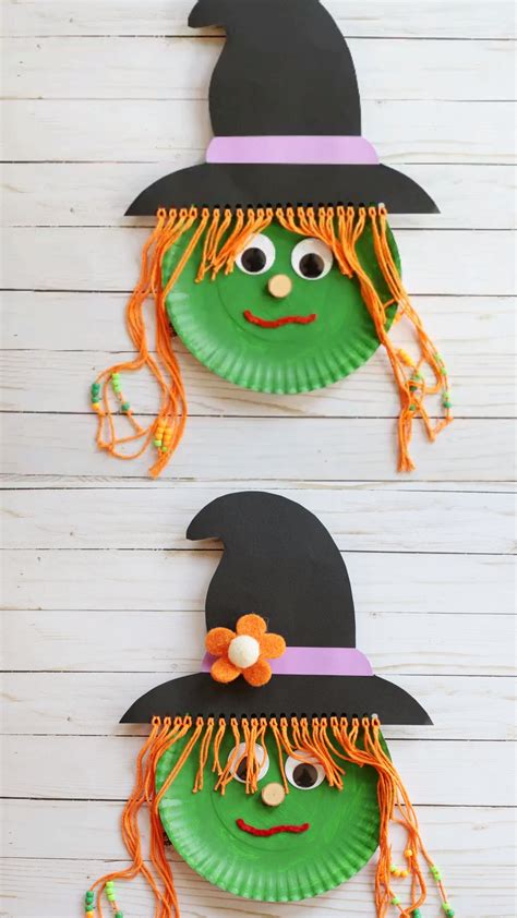 DIY Paper Plate Witch Masks for Halloween Dress-Up